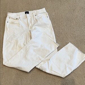 JCrew Factory Midrise Crop Flare White Denim Jeans